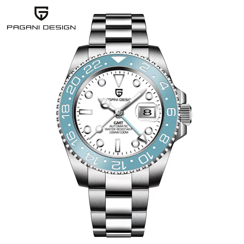 PAGANI DESIGN 40Mm GMT Mechanical Stainless Steel Watch