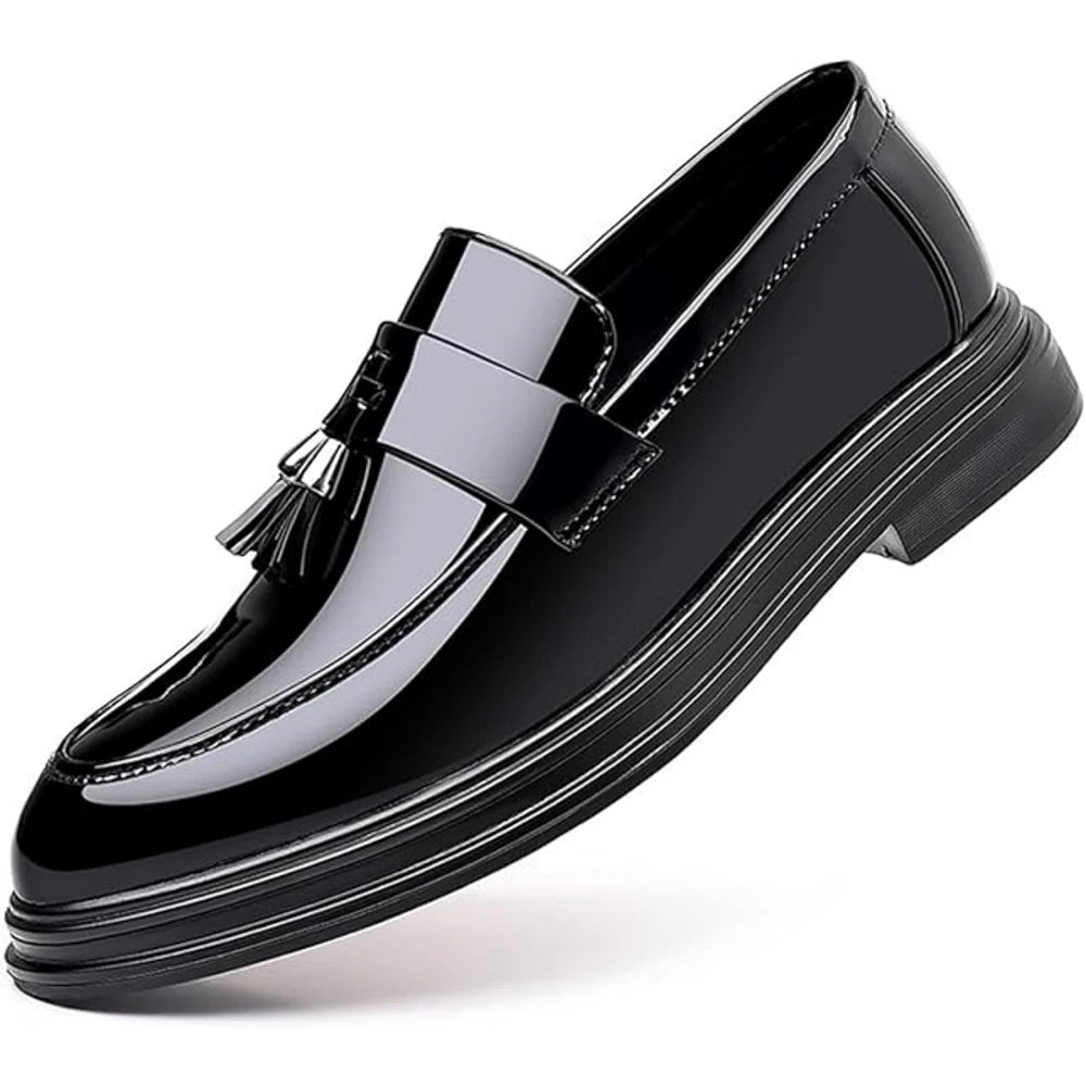 Men's Tassels High Gloss Patent Penny Slip On Loafers