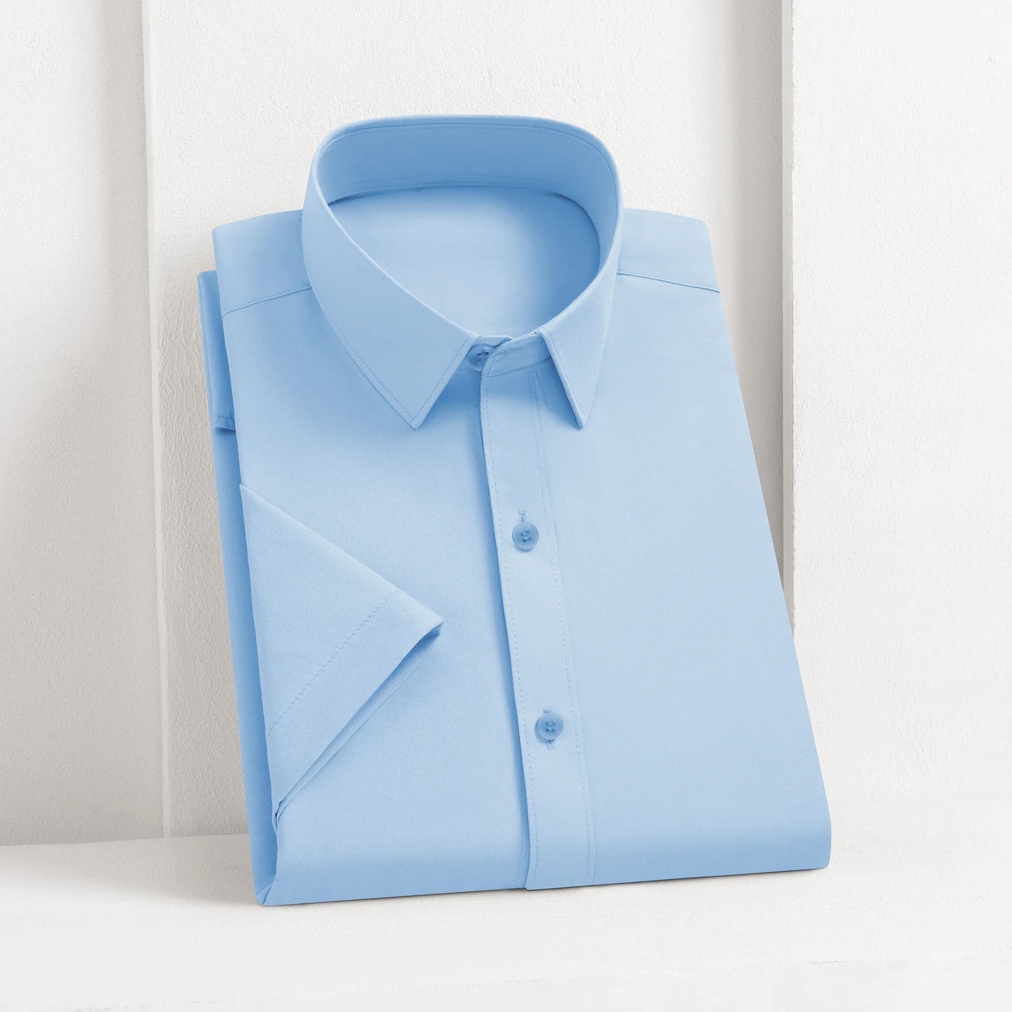 Men's Business Casual Short Sleeve Shirt No Ironing Summer Wear