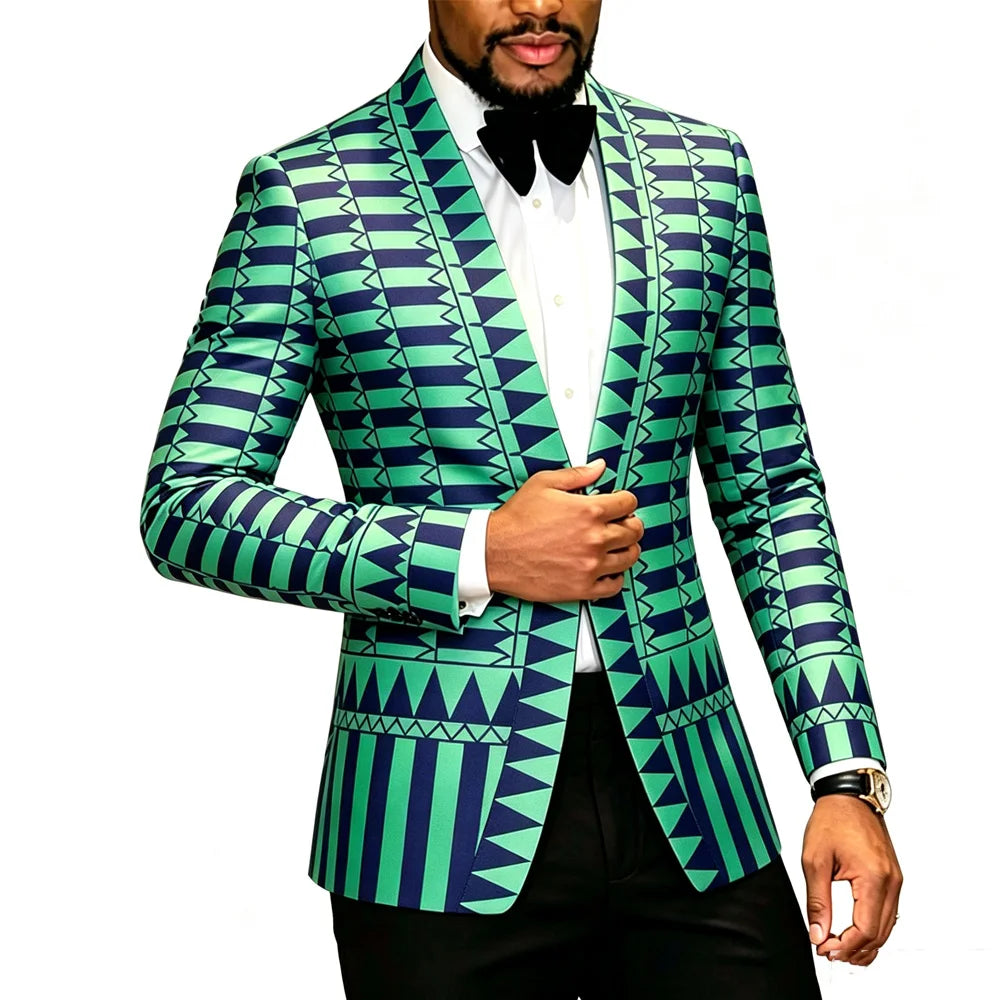 Mens Notched Lapel Blazer For Casual Business Wear In Polyester
