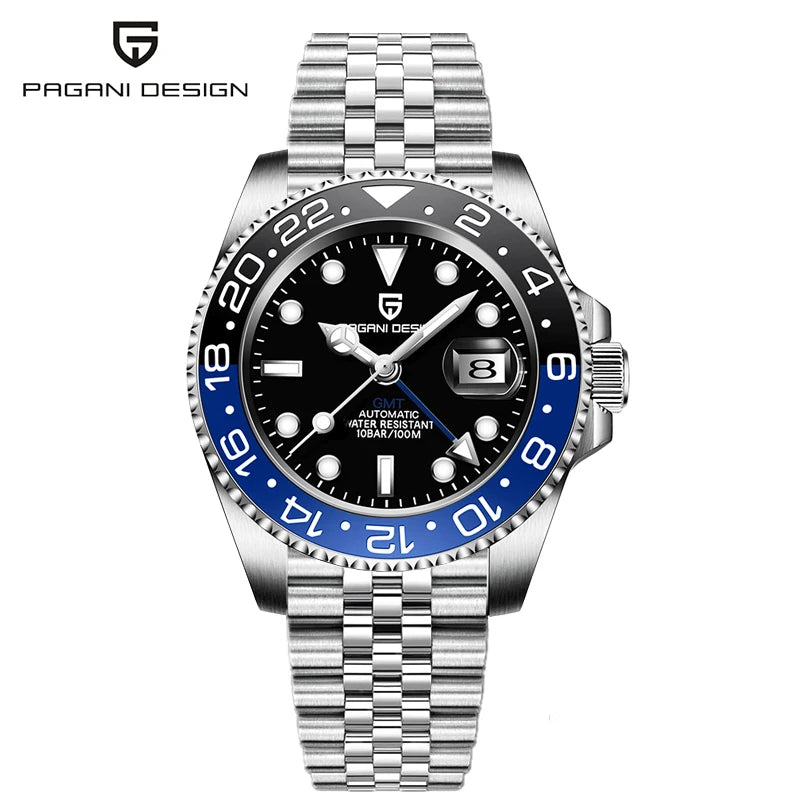 PAGANI DESIGN 40Mm GMT Mechanical Stainless Steel Watch