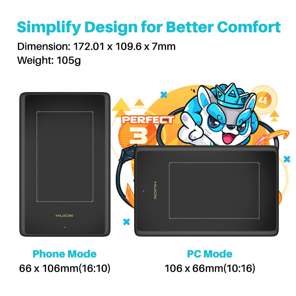 Huion H420X Graphics Tablet Type C For Android And Windows PC