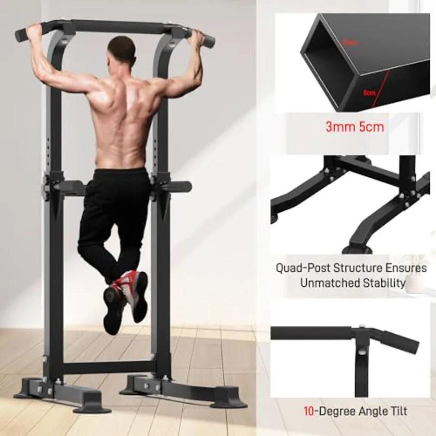 Power Tower Pull Up Bar And Dip Station For Home Gym 1400LBS Capacity