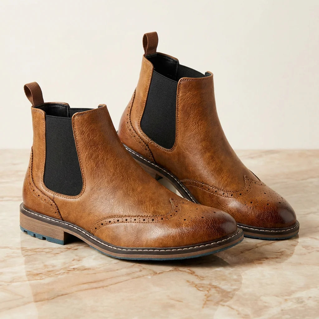 Hecrafted Mens Chelsea Boots Casual Comfortable Retro Fashion