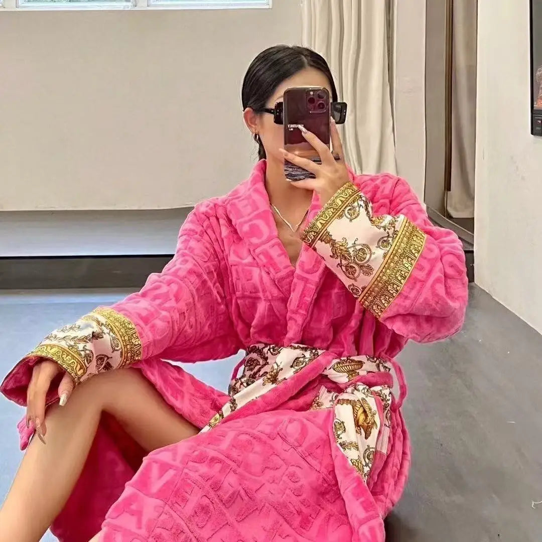 Cotton Bathrobe For Men And Women Luxury Plush Loungewear