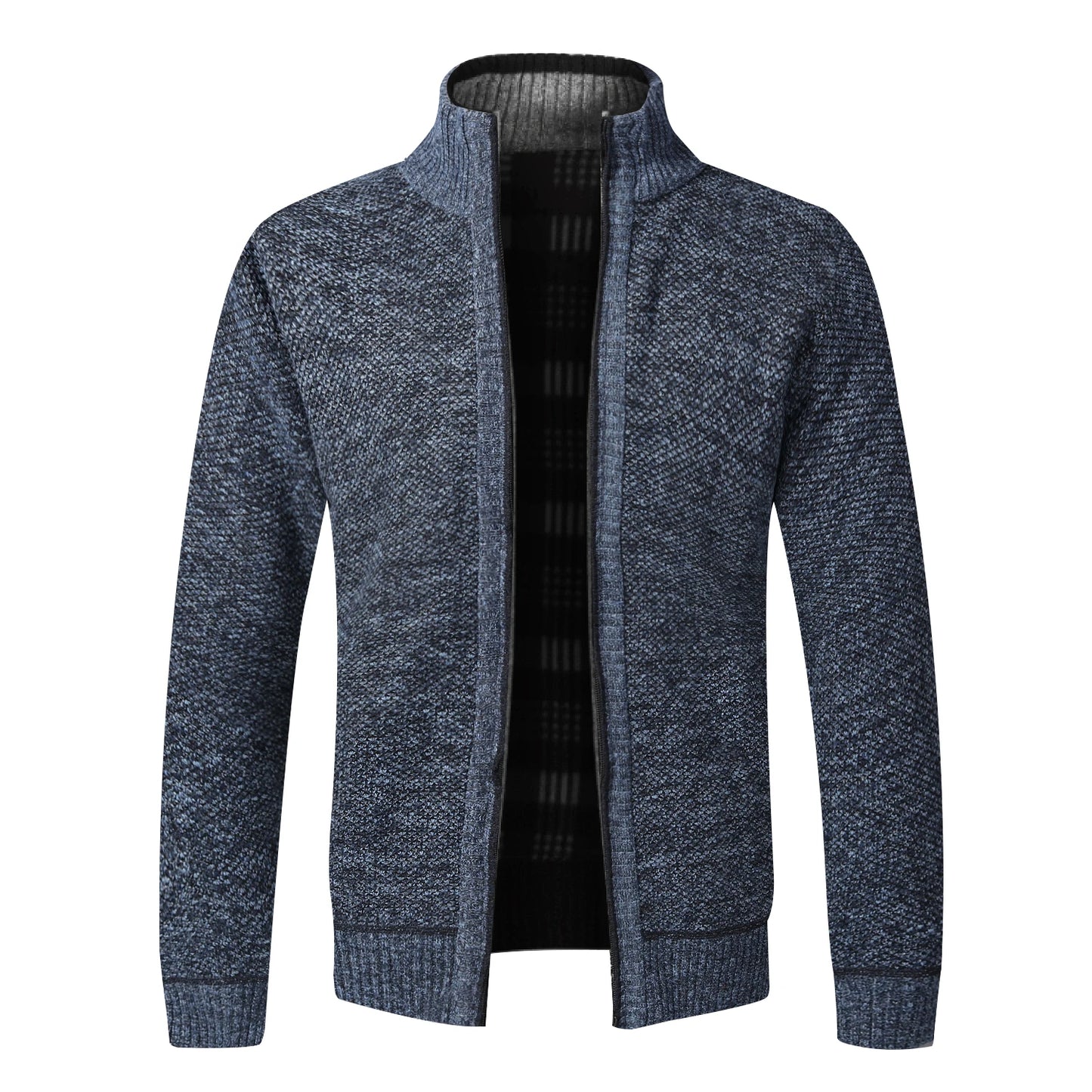 Men Fleece Cardigan Full Zip Knit Sweater Coat Autumn Winter