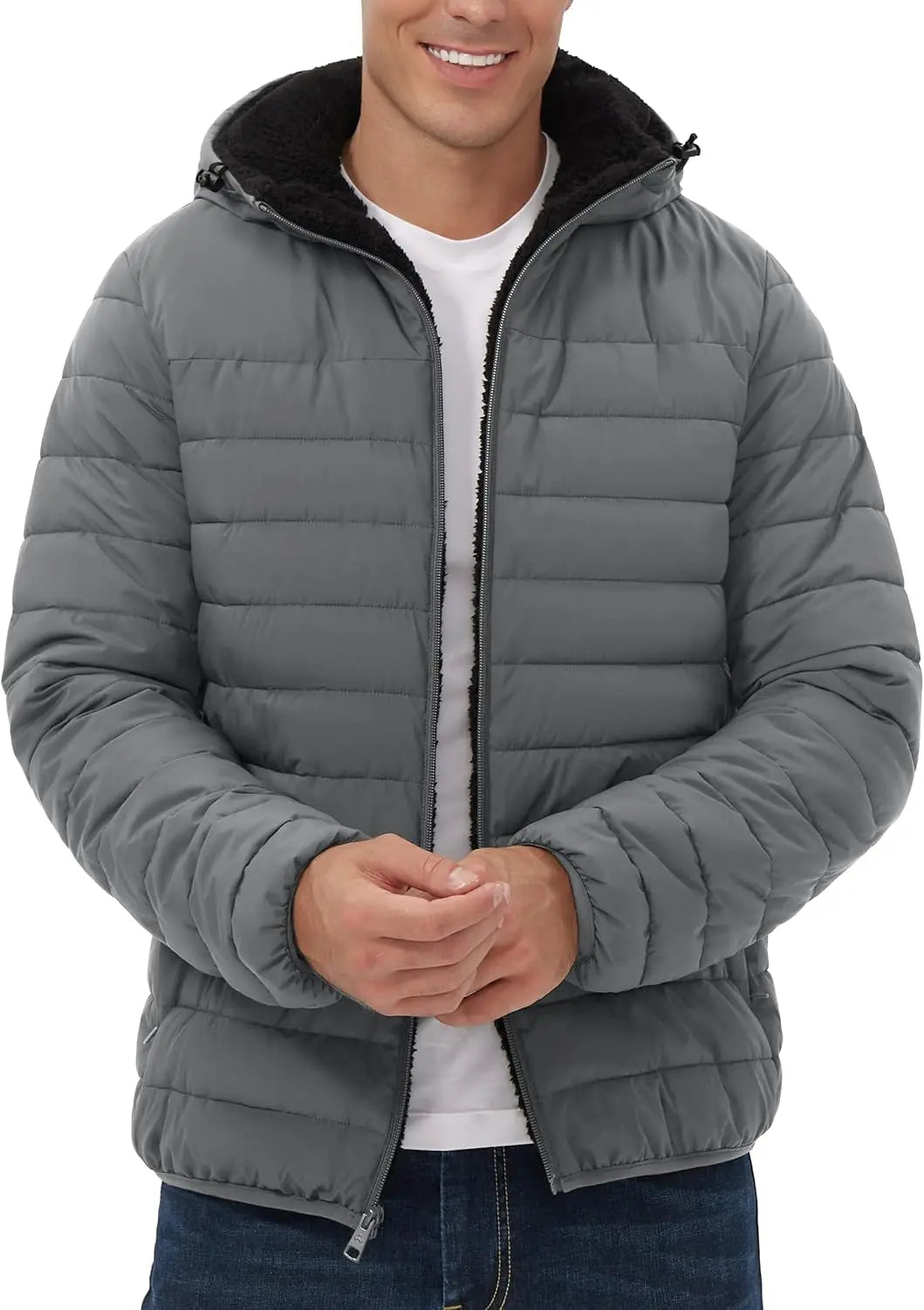 Pioneer Camp Men's Sherpa Lined Hooded Winter Puffer Parka