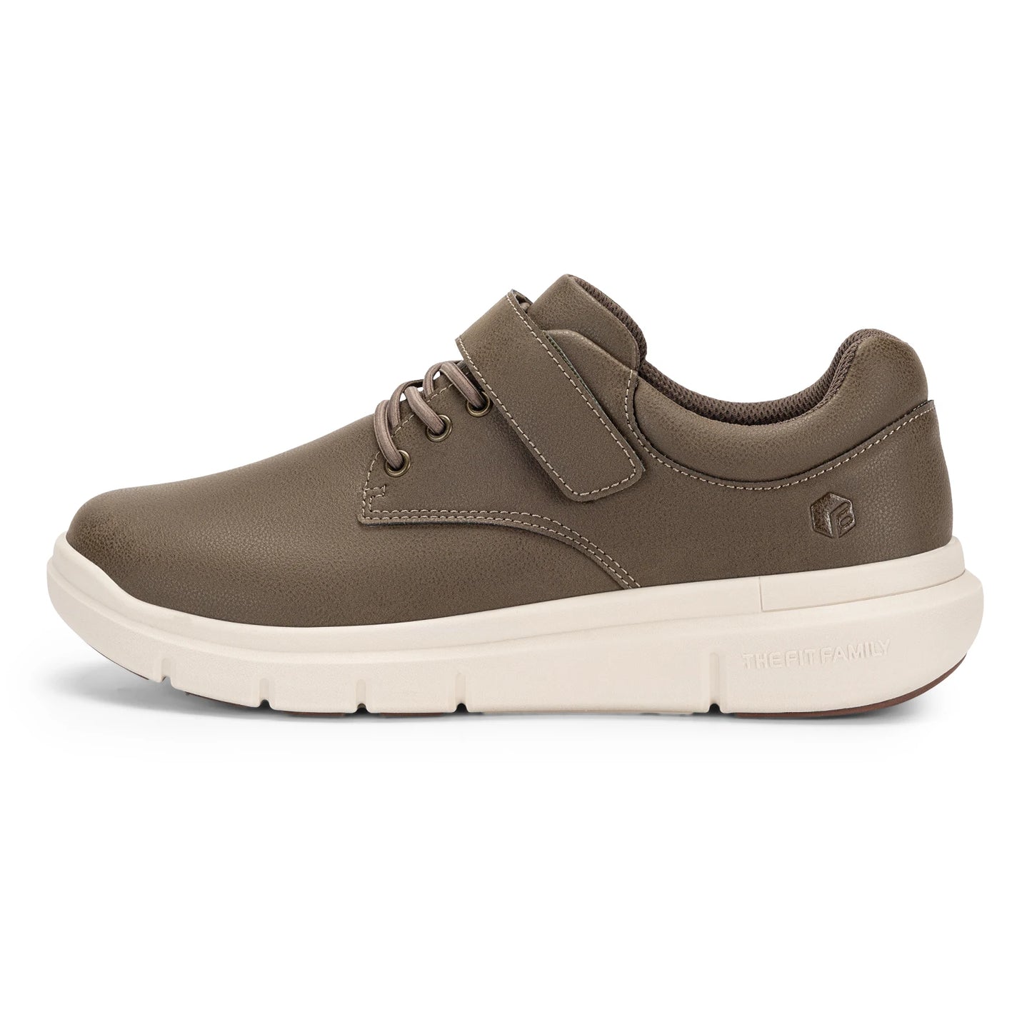 Fittington Mens Wide Width Leather Oxford Shoes Orthopedic Hook Loop