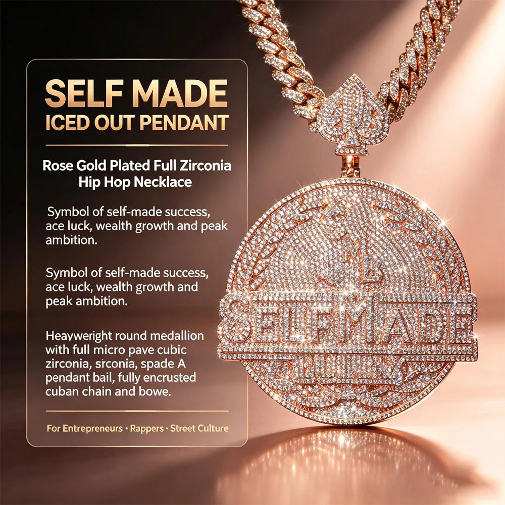 LYEE CYEE Iced Out Self Made Pendant Zirconia Gold Plated