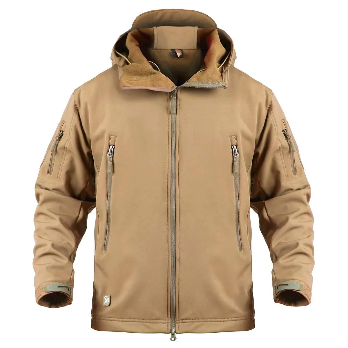 Men's Military Tactical Softshell Jacket With Fleece Hooded Coat