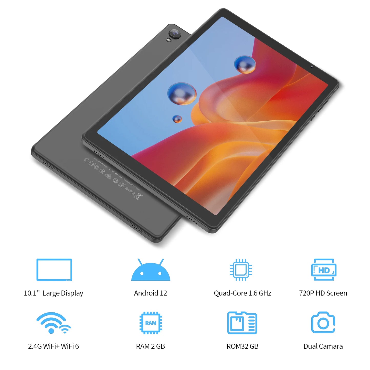 PRITOM Android Tablet 14 OS 32GB ROM 512GB Expandable 2GB RAM WiFi 6