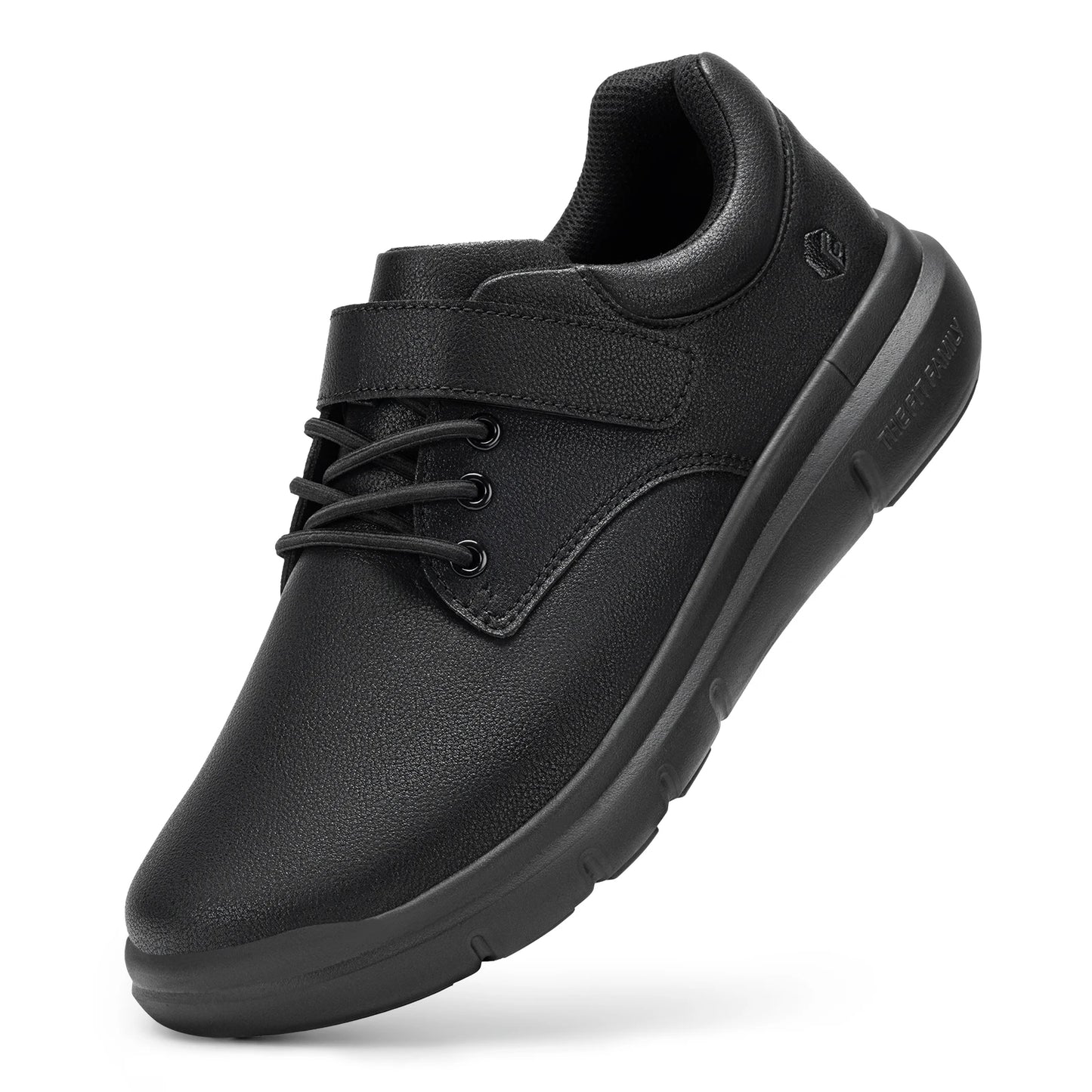 Fittington Mens Wide Width Leather Oxford Shoes Orthopedic Hook Loop