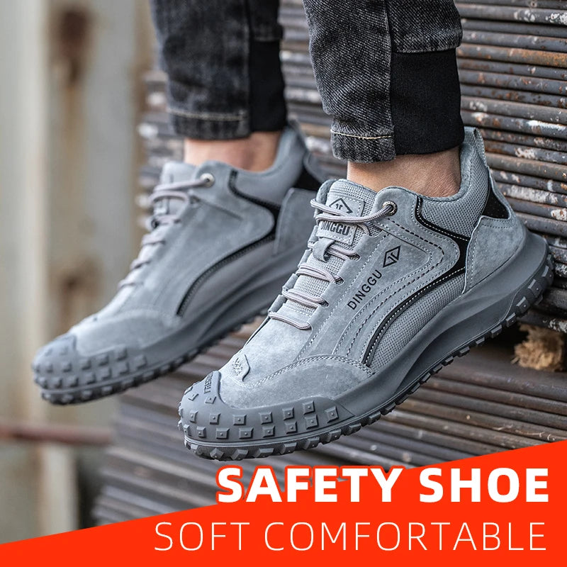 Mens Steel Toe Anti Puncture Breathable Safety Shoes Industrial Site