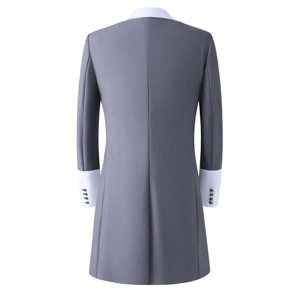 Classic Men Elegant Double Breasted Tailcoat Formal Suit