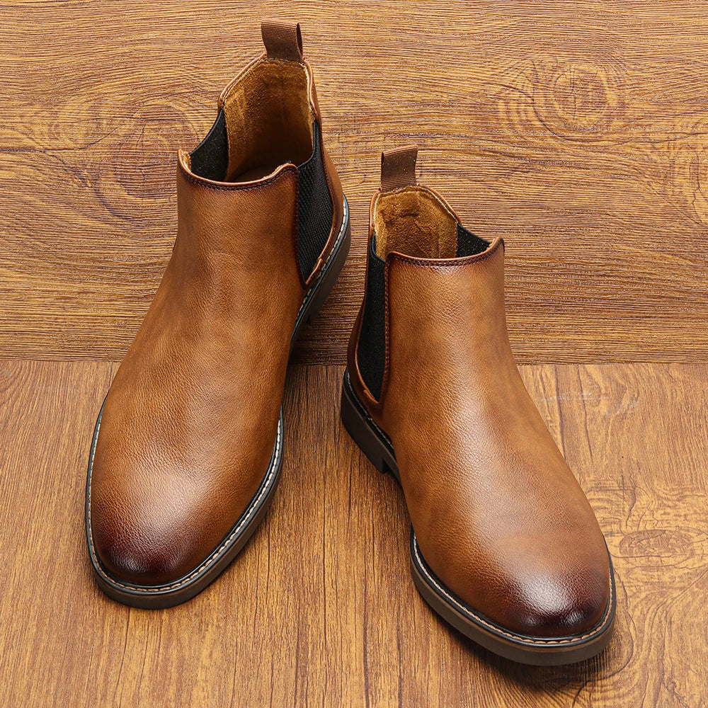 Hecrafted Mens Ankle Chelsea Boots Comfortable Casual Spring
