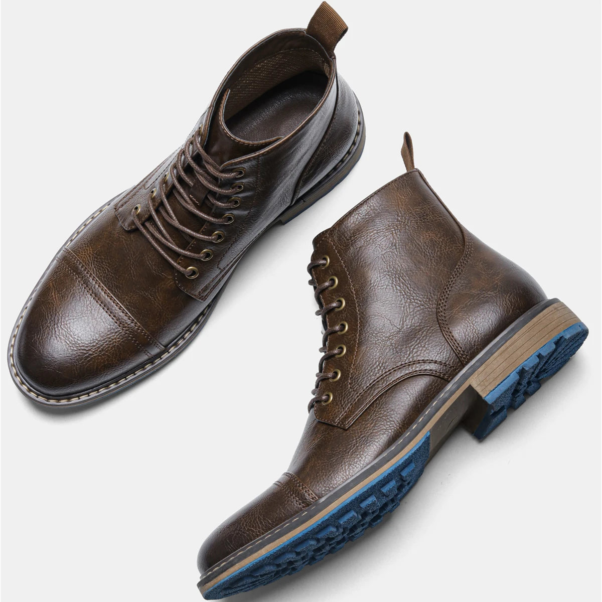 Hecrafted Men's Ankle Boots With Zip Closure Comfortable Fit