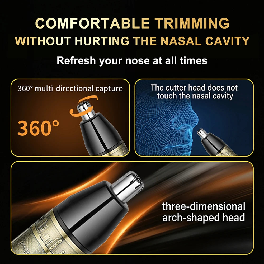 HIENA 3 In 1 Trimmer Set For Men USB Rechargeable Hair Beard Nose Trimmer