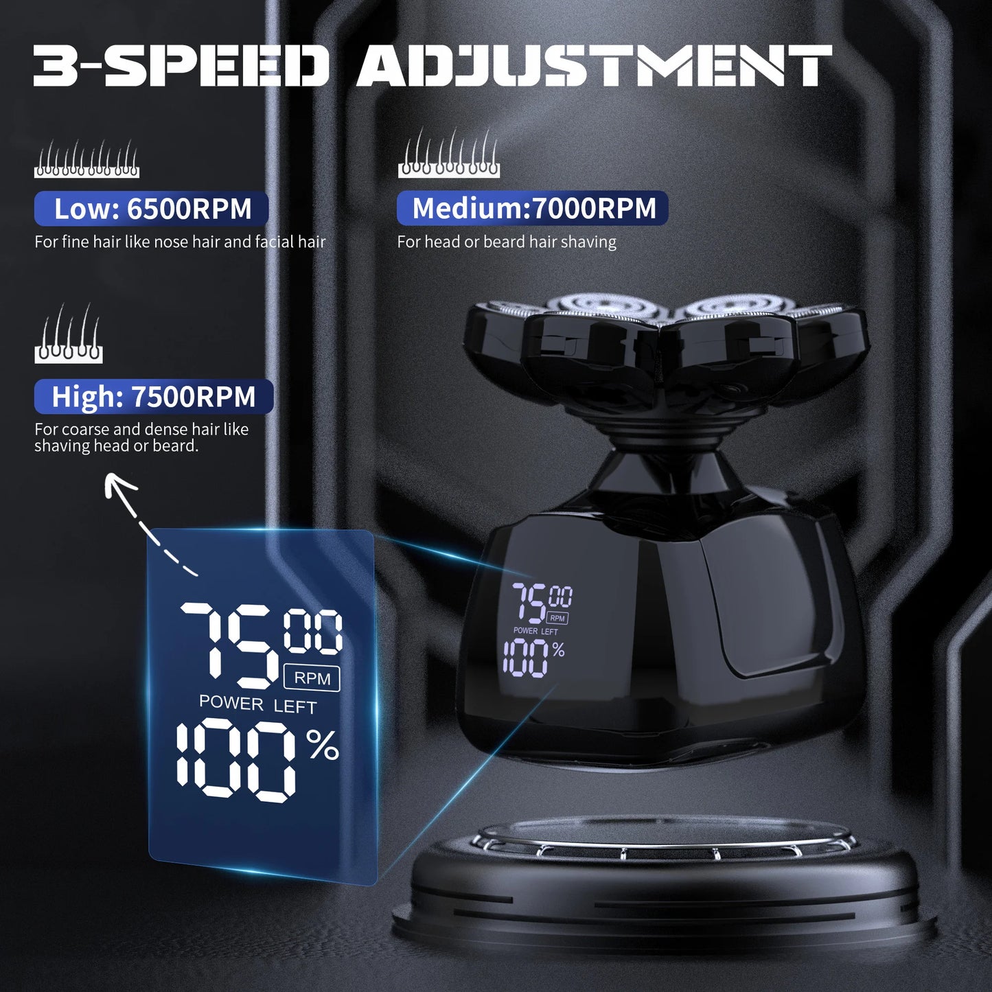 SEJOY 7D Electric Shaver For Men Wet Dry Head Razor