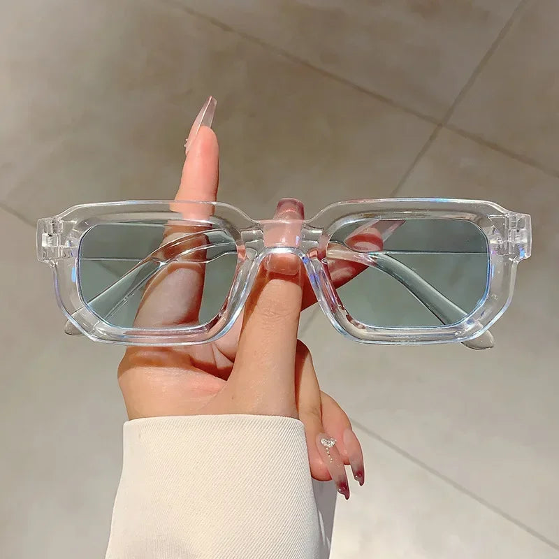 Vintage Rectangle Sunglasses For Women UV400 Polycarbonate Frame