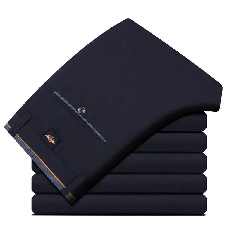 Men Spring Autumn Business Suit Pants Lightweight Formal Trousers