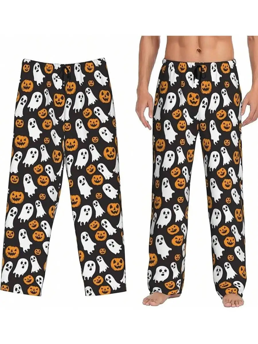 Mens Banana Print Pajama Pants With Pockets Sleep Lounge Pants