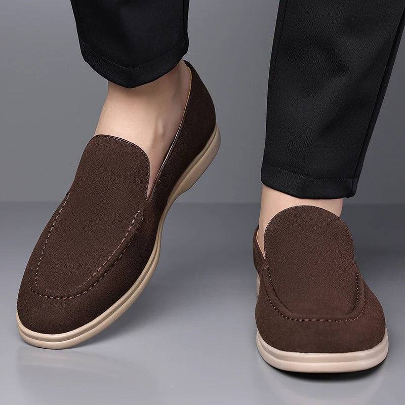 YUYIN Men Suede Leather Moccasins Dress Shoes Loafers Formal Wear