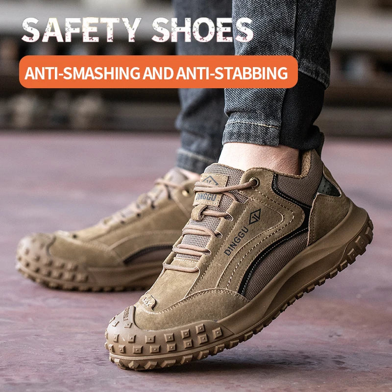 Mens Steel Toe Anti Puncture Breathable Safety Shoes Industrial Site