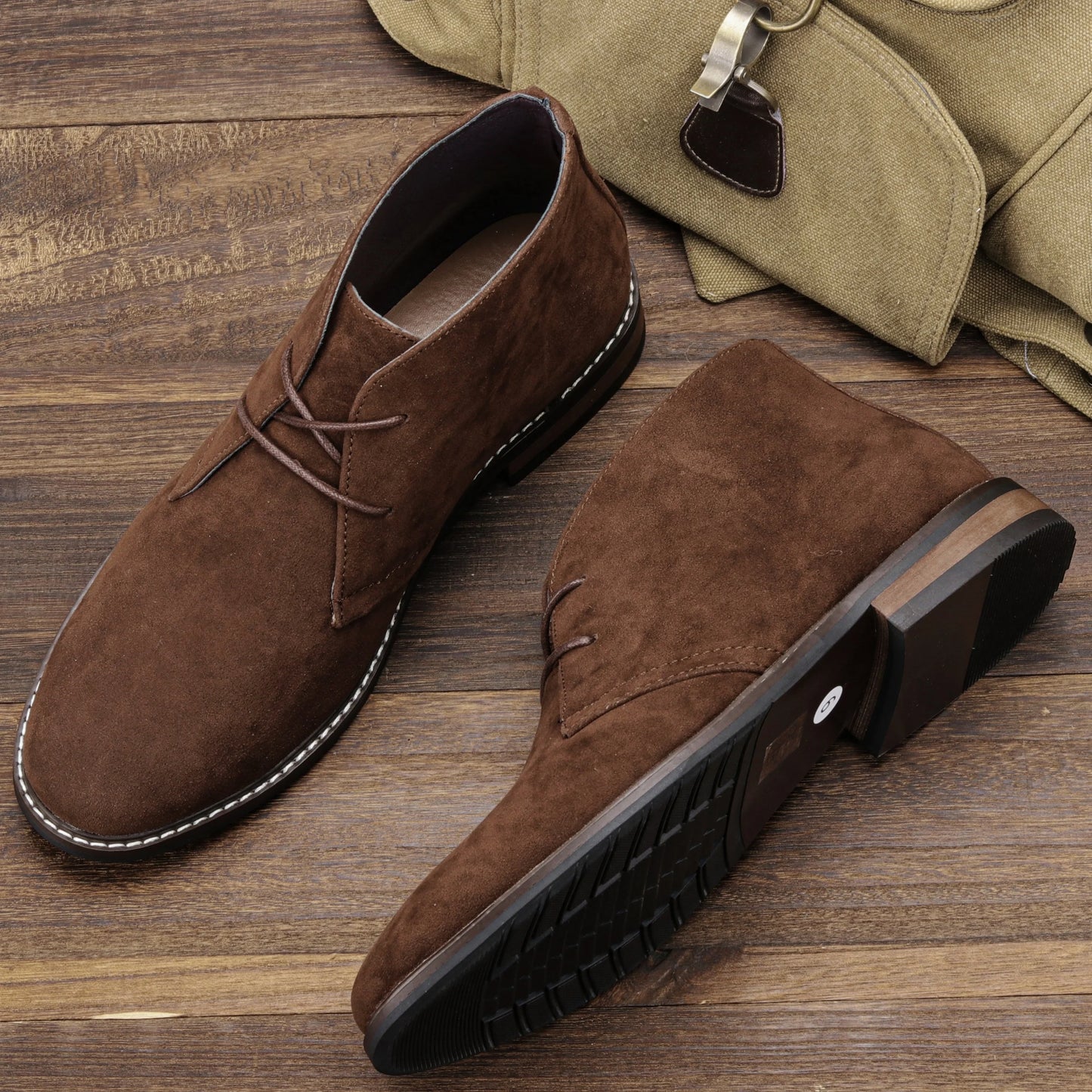 Hecrafted Suede Chukka Boots Men Desert Casual Comfort