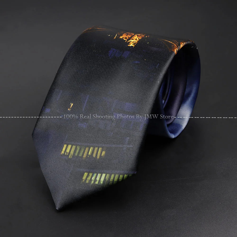 ZLQGOU Mens Polyester Graffiti Maths Fruits Animal Print Necktie