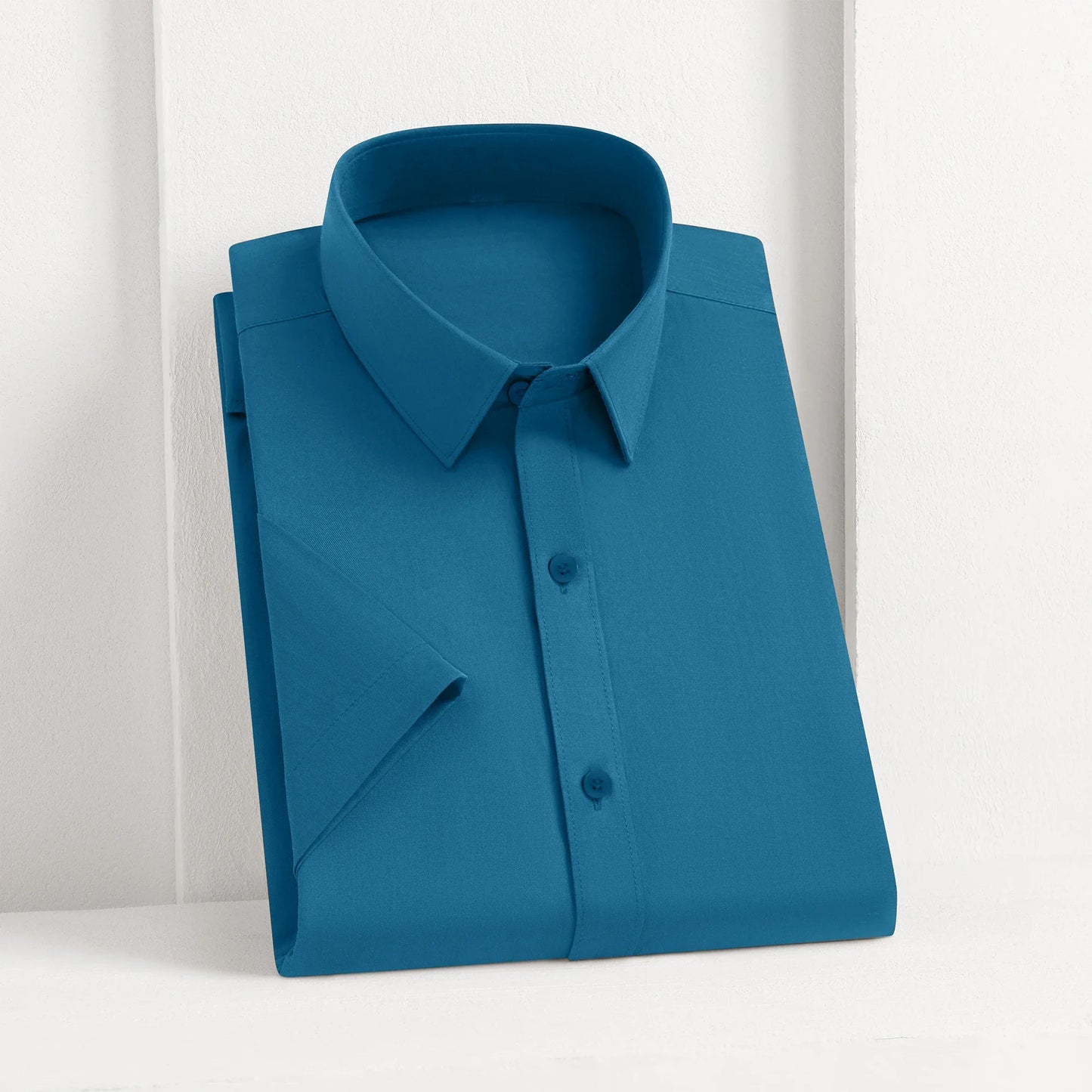 Men's Business Casual Short Sleeve Shirt No Ironing Summer Wear