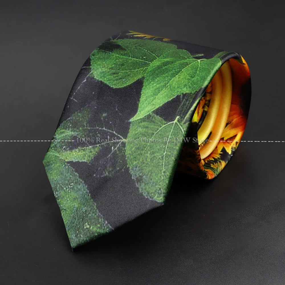 ZLQGOU Mens Polyester Graffiti Maths Fruits Animal Print Necktie