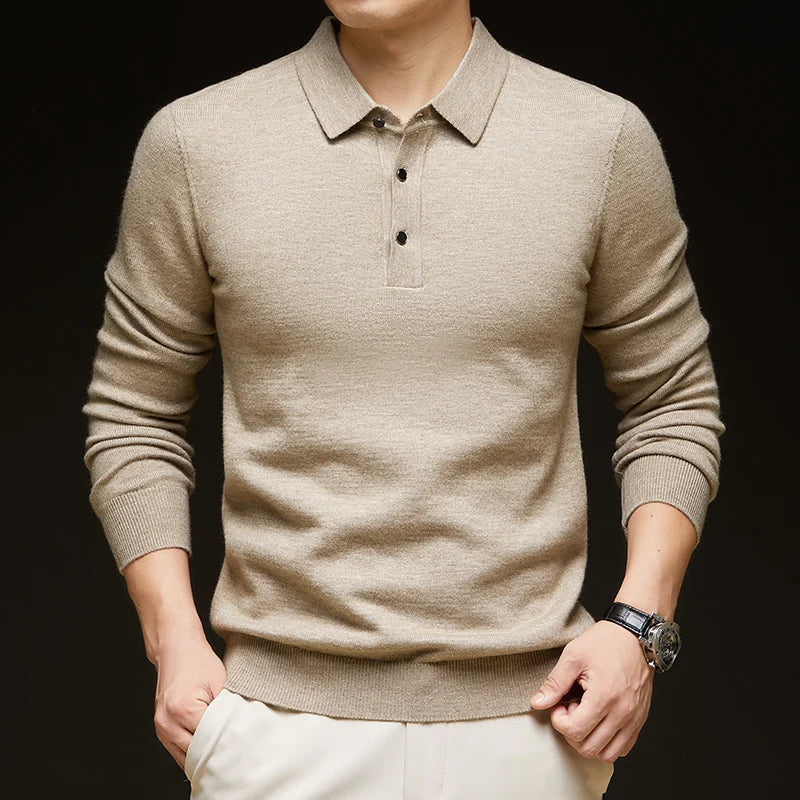 Mens Wool Knit Pullover Sweater Casual Loose Fit Autumn Winter