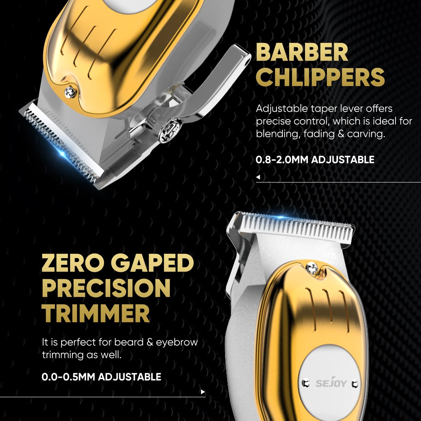 Sejoy Professional Hair Clipper Kit Cordless Rechargeable For Men Barber