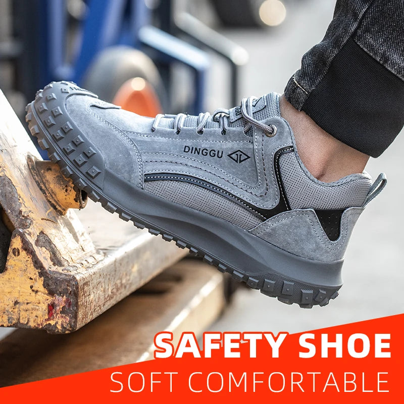 Mens Steel Toe Anti Puncture Breathable Safety Shoes Industrial Site