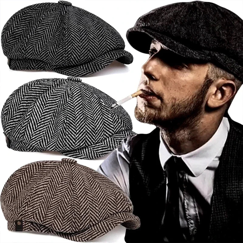 Peaky Blinders Style Beret Hat For Men And Women Winter Tweed Flat Cap