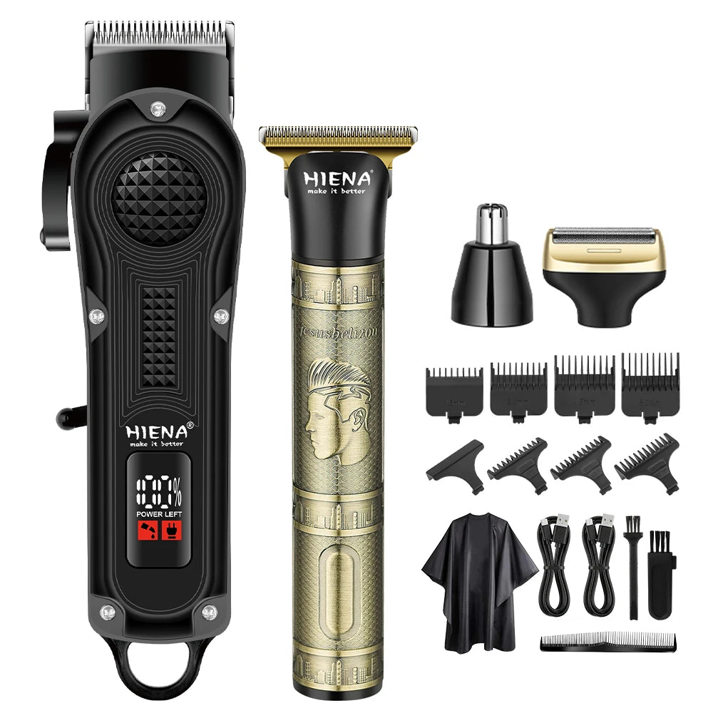 HIENA 3 In 1 Trimmer Set For Men USB Rechargeable Hair Beard Nose Trimmer