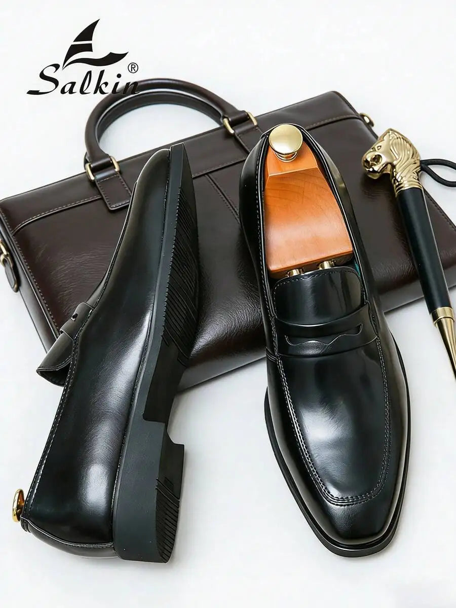 Salkin Retro Luxury Men's Loafers Slip On Pointed Toe Shoes