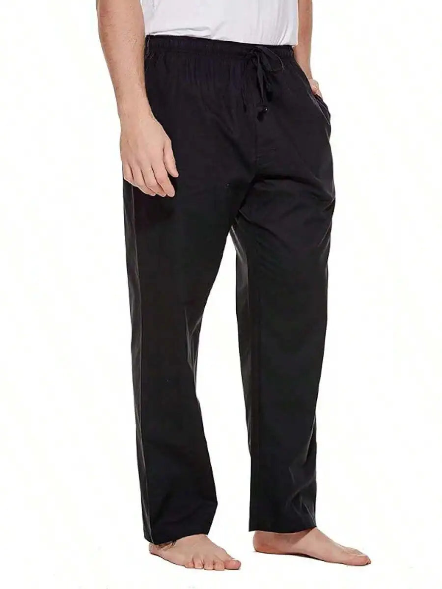 Mens 100% Cotton Plaid Woven Pajama Pants Sleep Lounge Pants