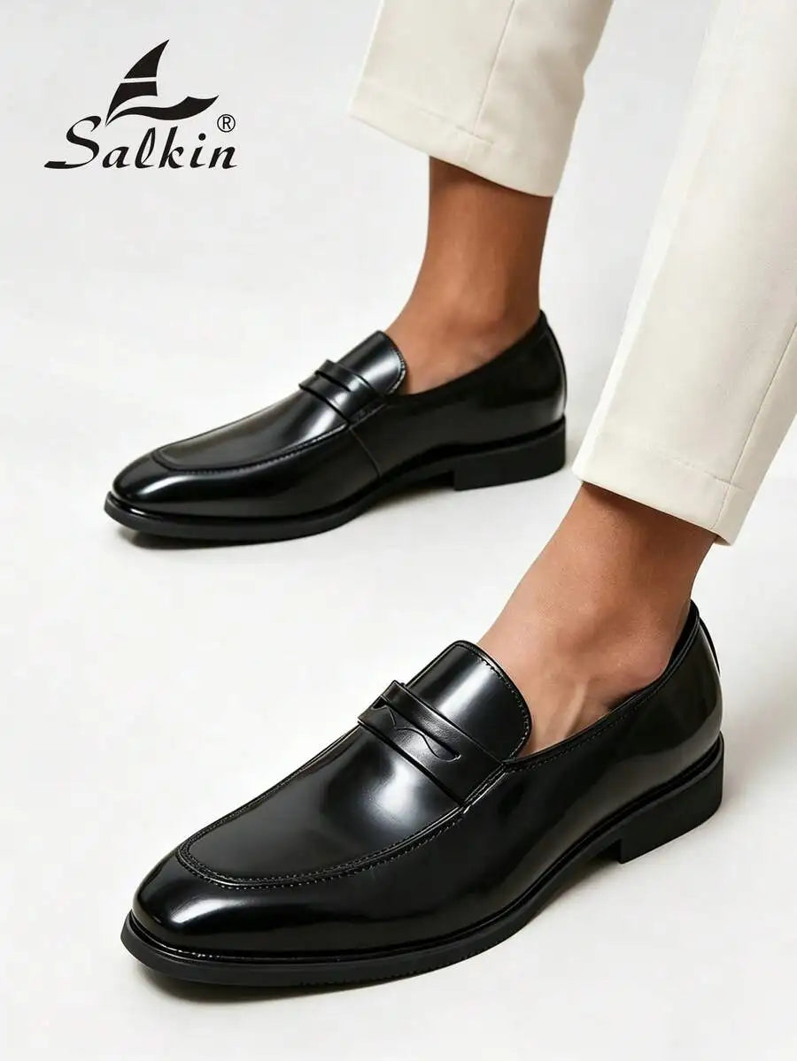 Salkin Retro Luxury Men's Loafers Slip On Pointed Toe Shoes