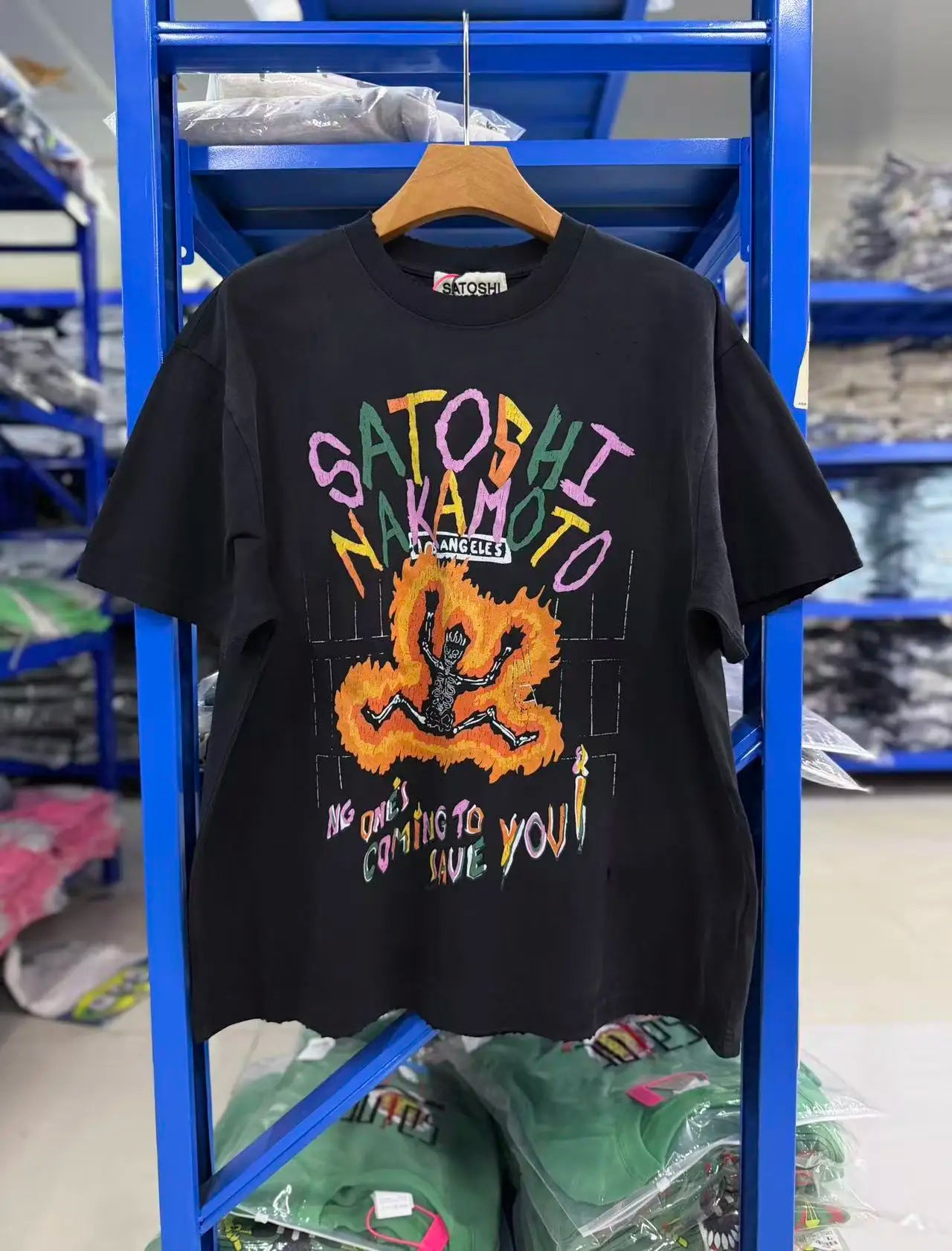 26SS Y2K High Quality American Retro Trendy Fashion Tops Satoshi Nakamoto 100% cotton large size loose Men's Women's T-Shirt