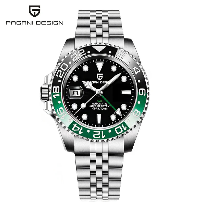 PAGANI DESIGN 40Mm GMT Mechanical Stainless Steel Watch