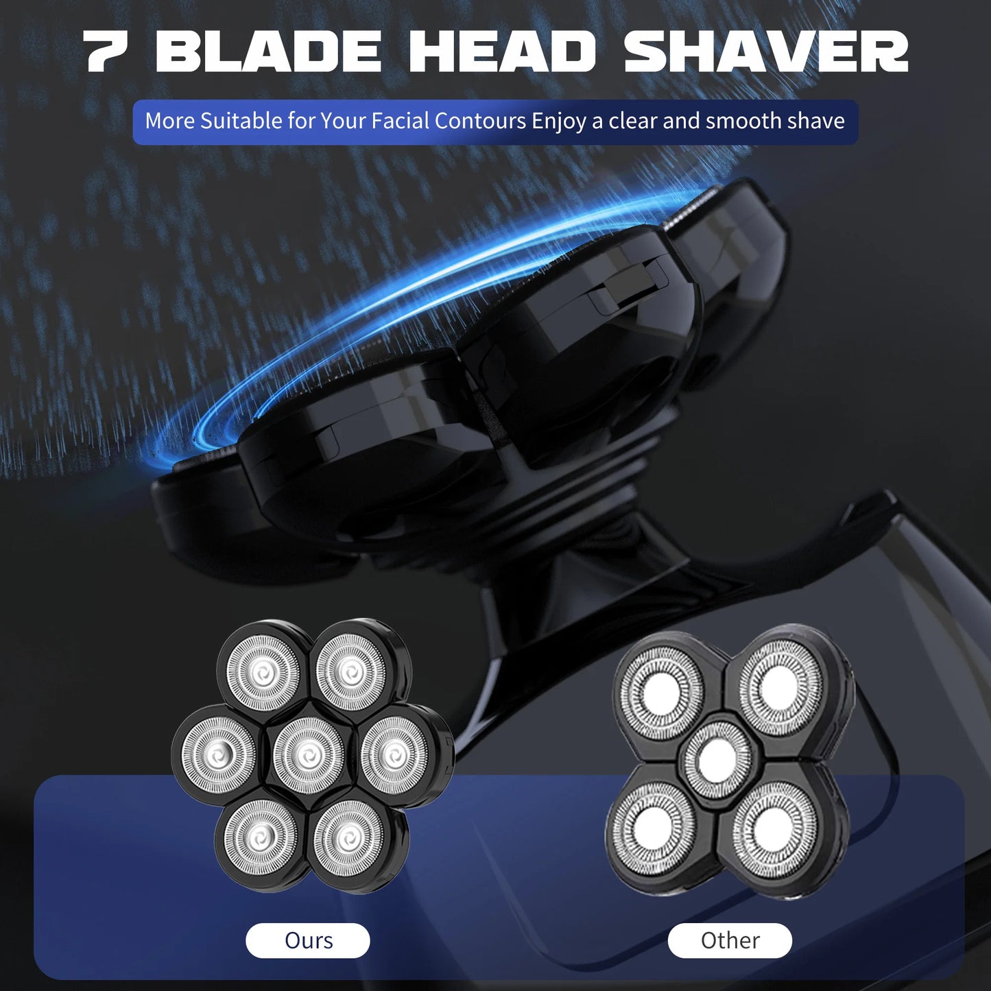 SEJOY 7D Electric Shaver For Men Wet Dry Head Razor