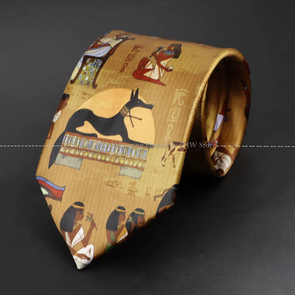 ZLQGOU Mens Polyester Graffiti Maths Fruits Animal Print Necktie