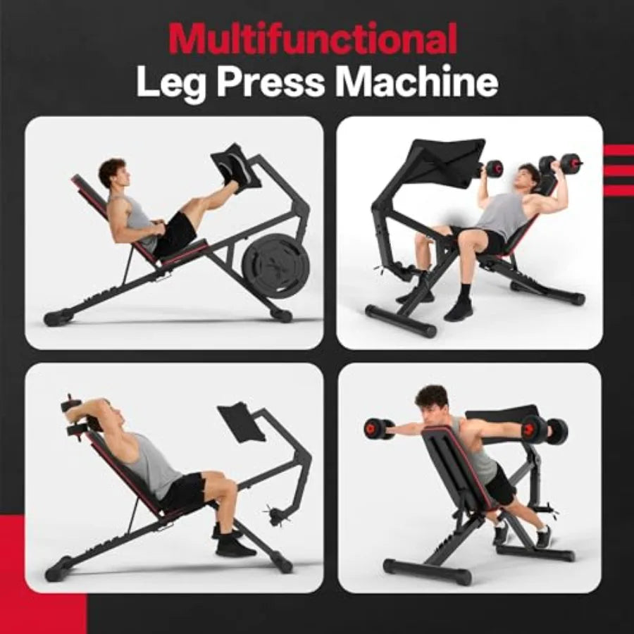 Home Gym Leg Press Machine With Adjustable Weight Bench