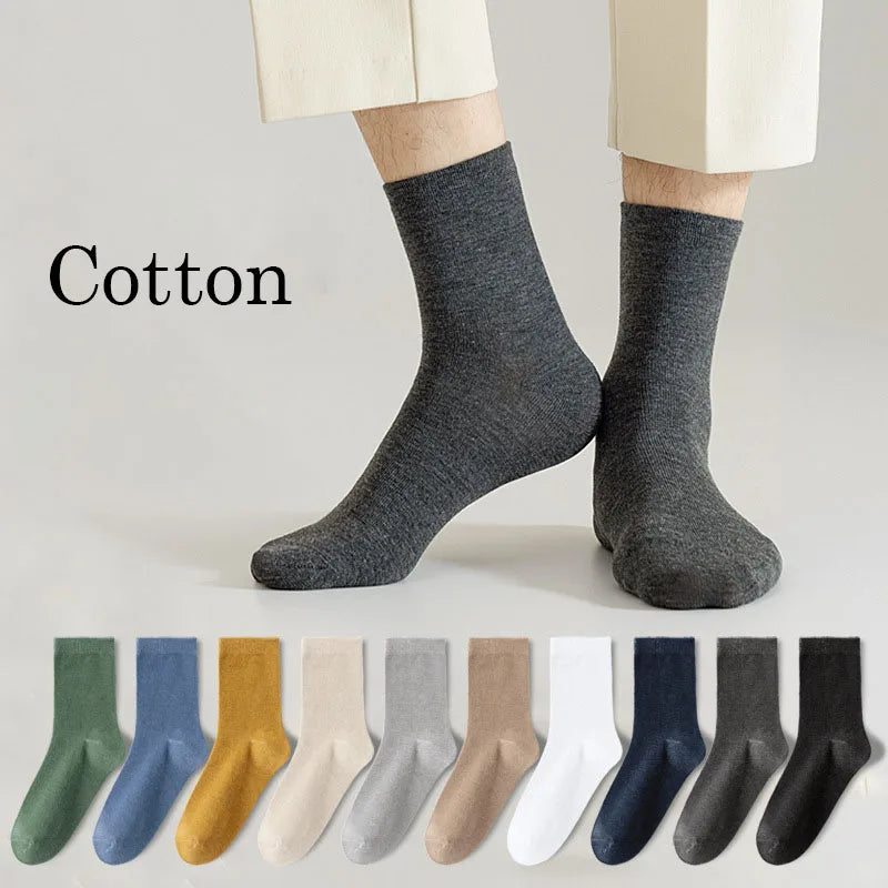 Premium Cotton Men Socks Pack 5 Pairs Breathable Ankle Casual Socks