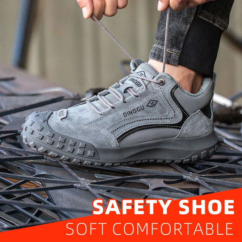 Mens Steel Toe Anti Puncture Breathable Safety Shoes Industrial Site