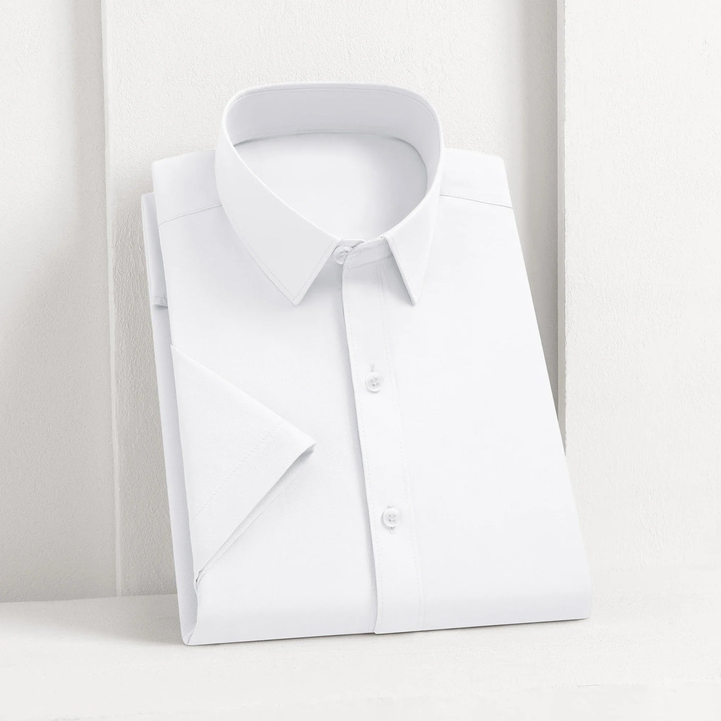 Men's Business Casual Short Sleeve Shirt No Ironing Summer Wear