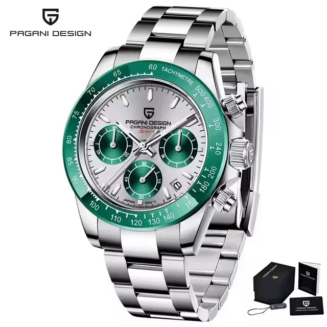 PAGANI DESIGN PD1644 Men's Quartz Chronograph Watch Sapphire Glass