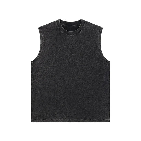 Pure Cotton Sleeveless Vest For Men Retro Washed Style