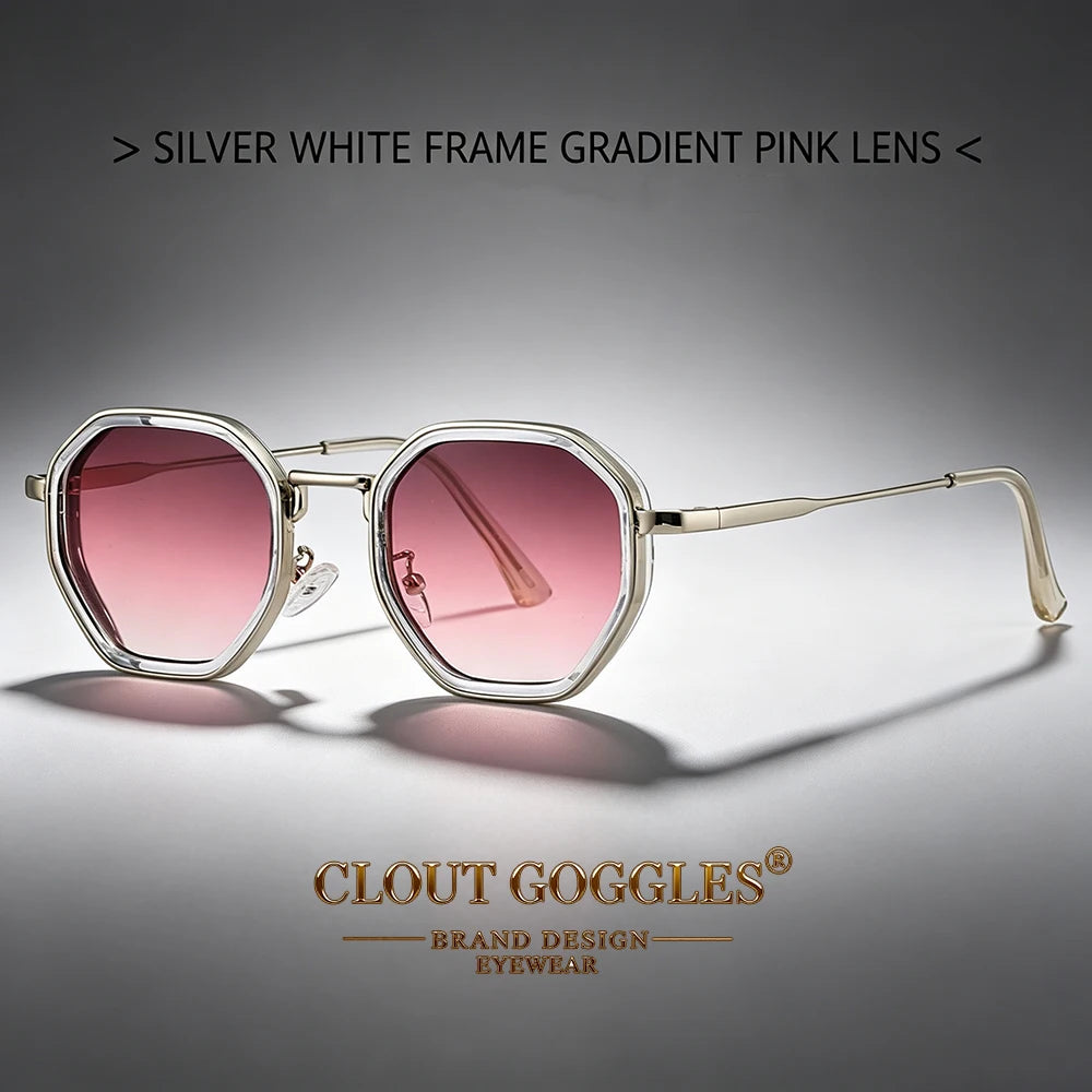 Yooske Classic Metal Polygon Sunglasses Featuring Uv400 Plastic Lenses
